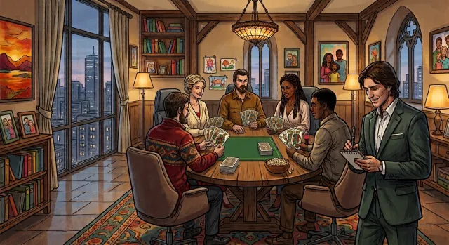 Tarot game for 6 players with a score sheet